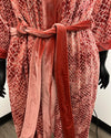 *Sample* Hooded Burnout Velvet Kimono | Rose Crocodile S-M