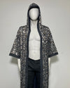 *Sample* Silver Sequin Kimono | Blue Denim Leopard