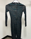 *Sample* Women's Green Full Bodysuit | Emerald Tiger - SMALL