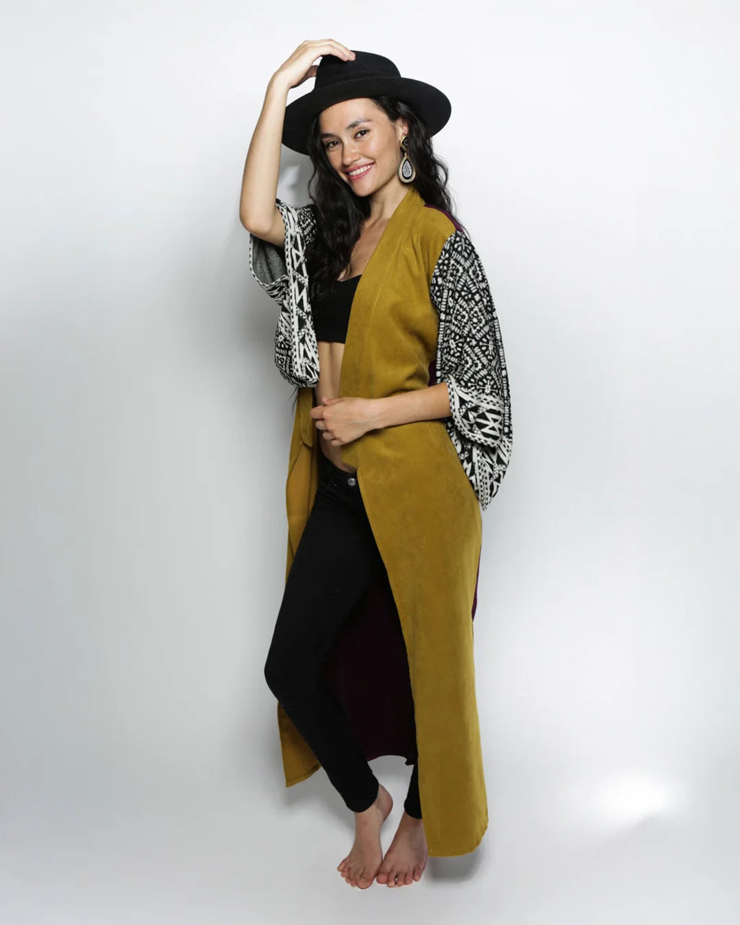 Unisex Kimono | Color Blocked Yellow & Purple