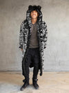 Man wearing Tiger Classic Faux Fur Style Robe, front view 2