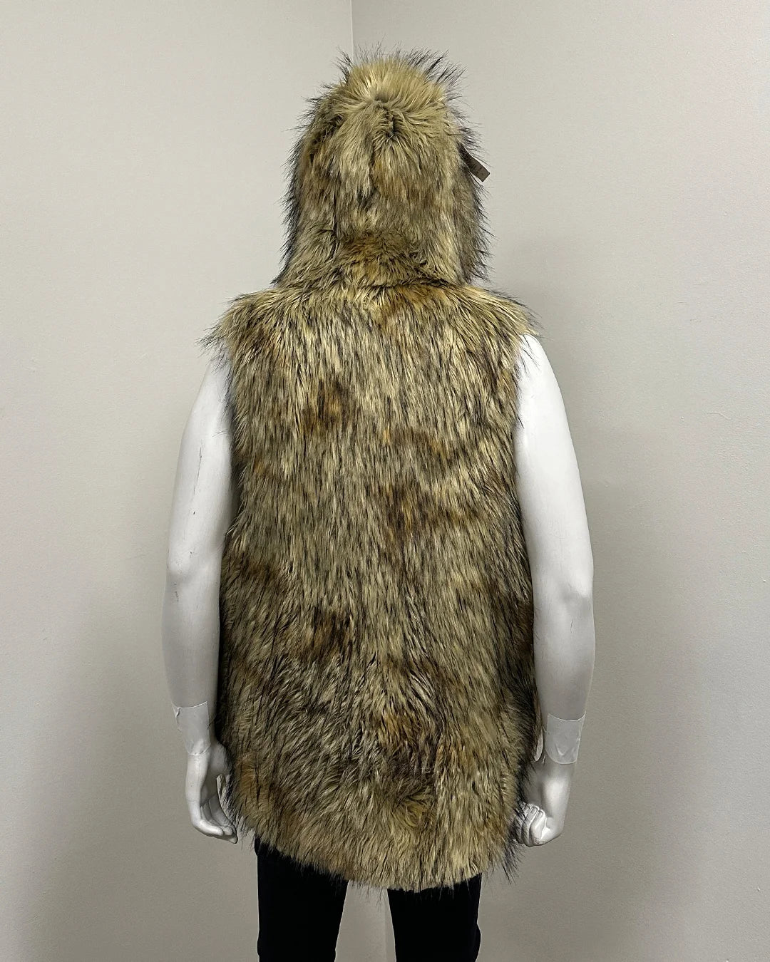*Almost Purfect* Hooded Faux Fur Vest | Golden Jackal - Medium
