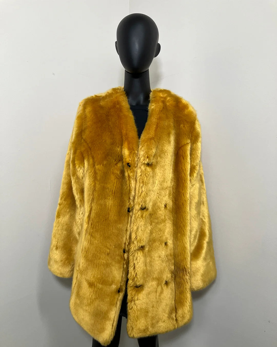 *Last Stock* C.E. V-Neck Luxe Faux Fur Coat | Golden Wolf - XLARGE