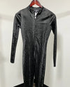 *Almost Purfect* Sleek Black Full Bodysuit | Viper - SMALL