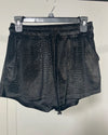 *Almost Purfect* Black Snakeskin Velvet Shorts - SMALL