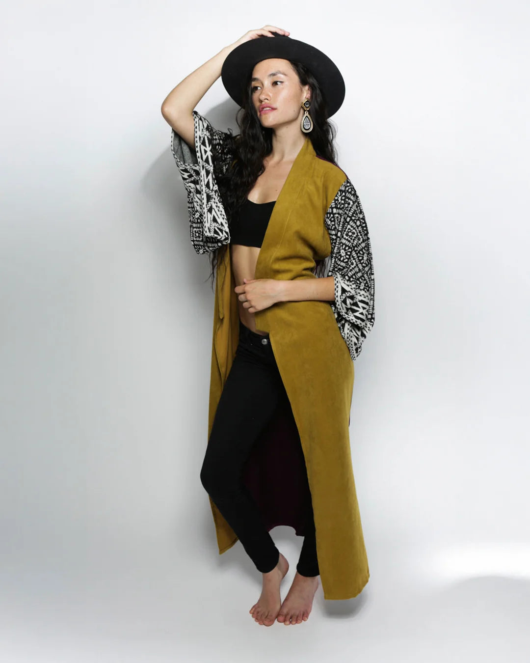 Unisex Kimono | Color Blocked Yellow & Purple