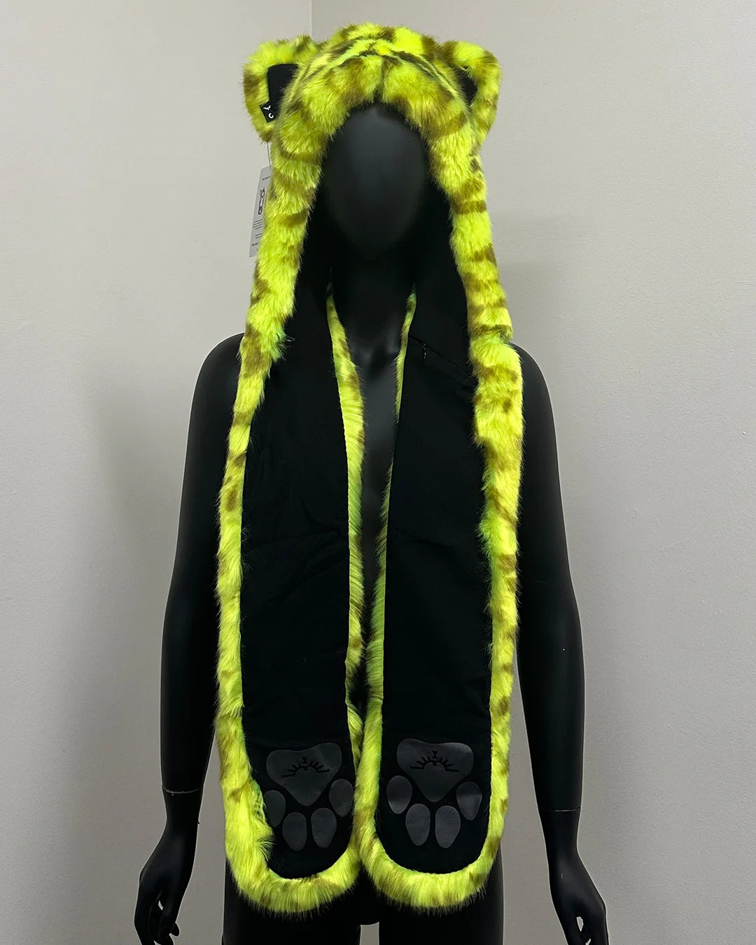 *Almost Purfect* C.E. Luxe Faux Fur SpiritHood | Neon Yellow Leopard