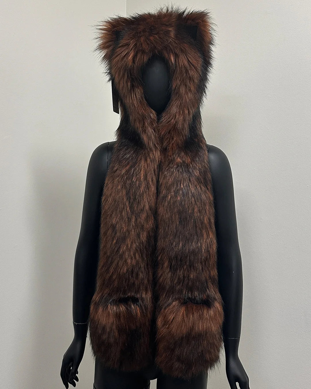 *Sample* CE Faux Fur SpiritHood | Ethiopian Red Wolf