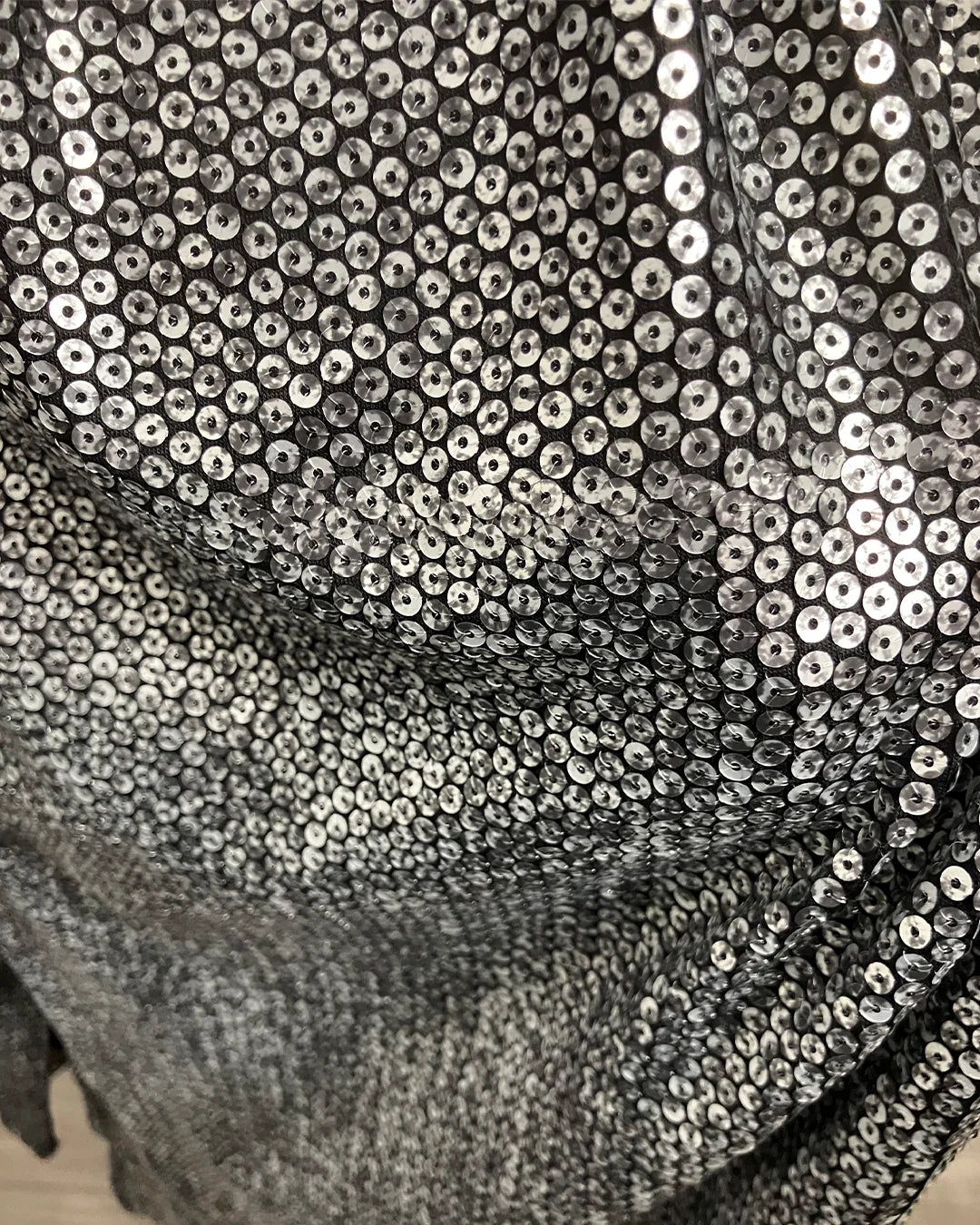 *Almost Purfect* Sequin Kimono | Silver Wolf - L-XL