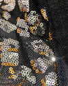 *Almost Purfect* Silver Sequin Kimono | Blue Denim Leopard - L-XL