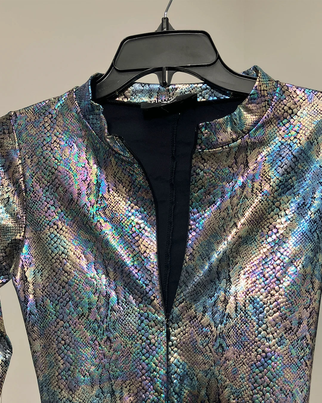 *Almost Purfect* Metallic Bodysuit Full | Holographic Snakeskin - SMALL