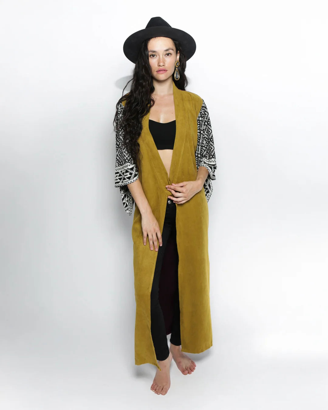 Unisex Kimono | Color Blocked Yellow & Purple