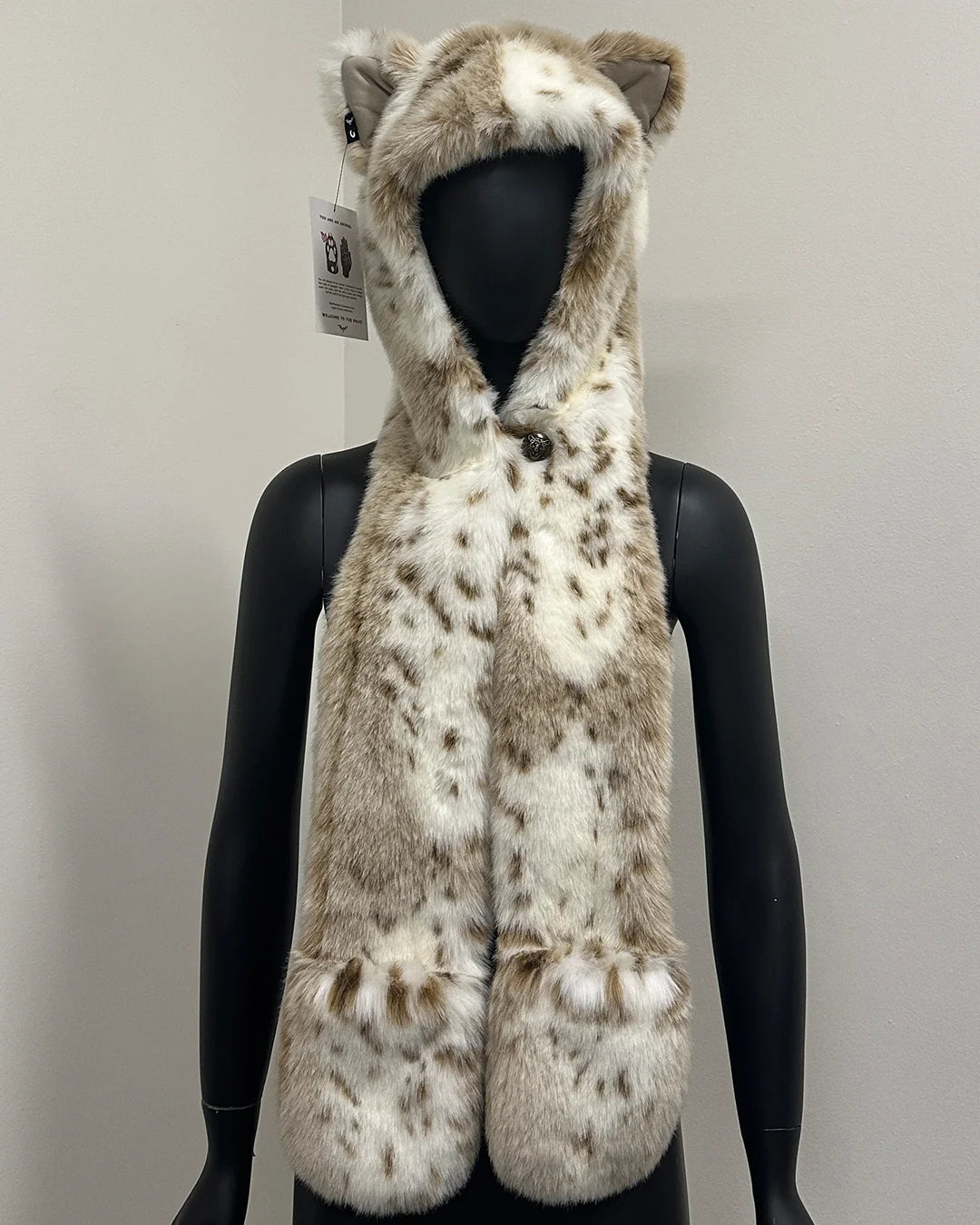 *Sample* Faux Fur SpiritHood | Siberian Snow Leopard