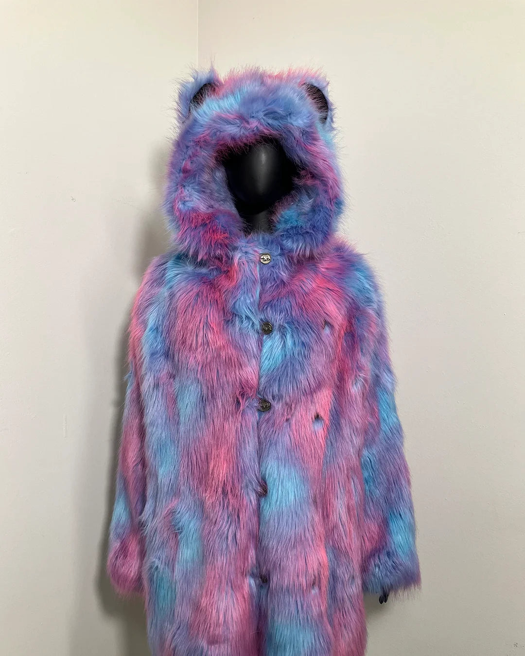 *Sample* Classic Faux Fur Coat | Cotton Candy Bear - MEDIUM