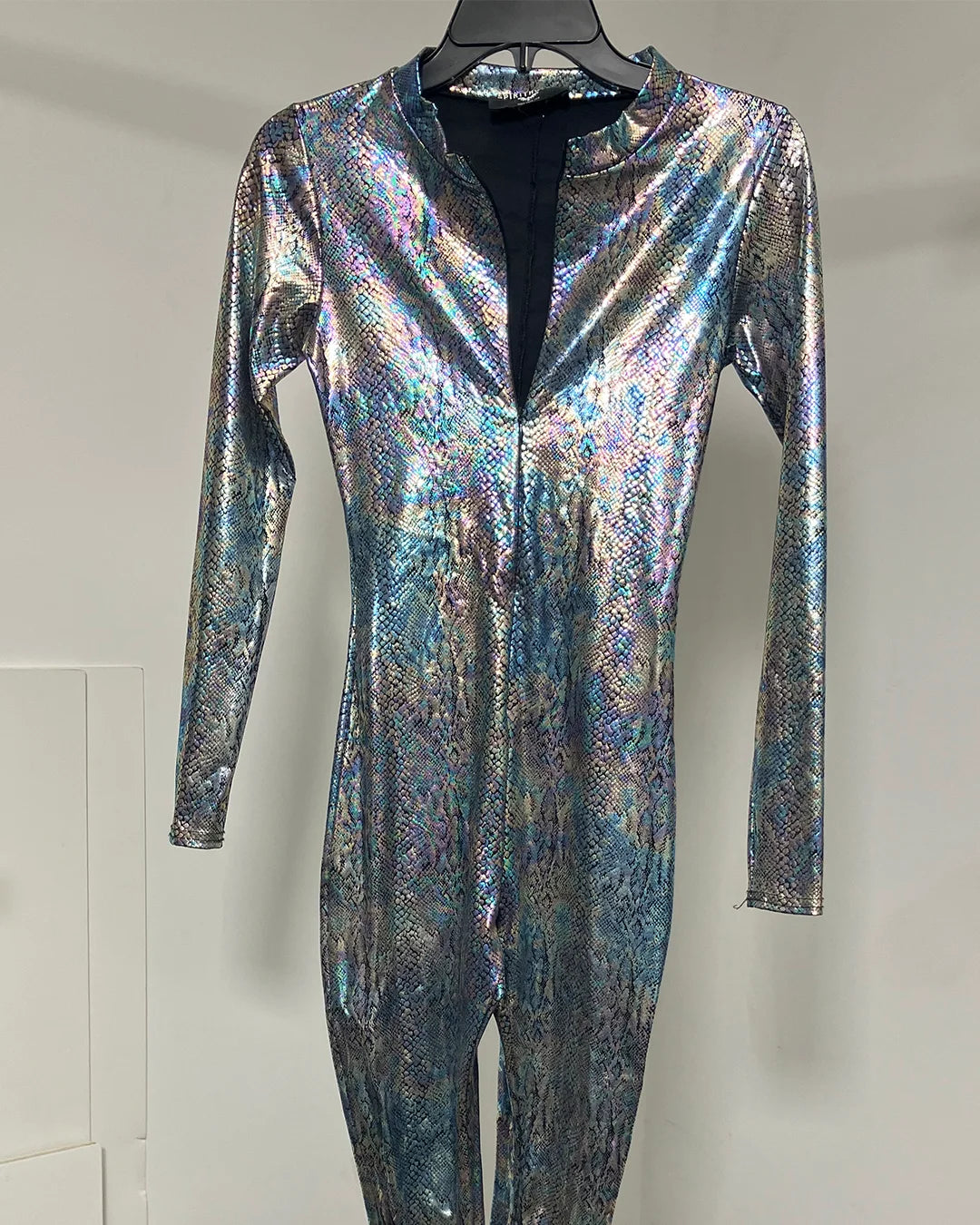 *Almost Purfect* Metallic Bodysuit Full | Holographic Snakeskin - SMALL