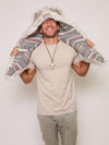 Timber Wolf Collector Faux Fur Shawl with Liner Being Shown by Male Modely