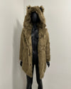*Sample* Classic Faux Fur Coat | Ash Wolf - XSmall