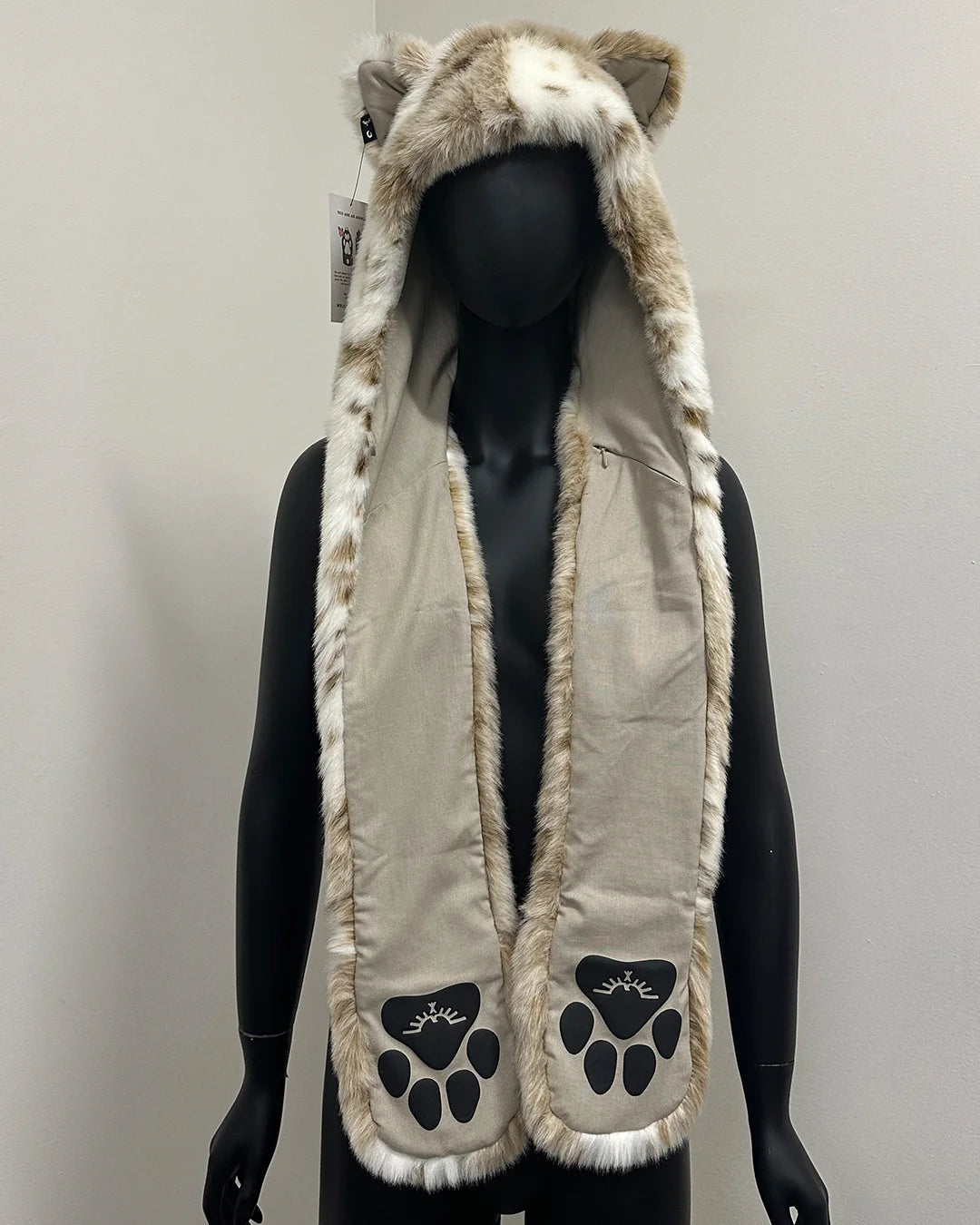 *Sample* Faux Fur SpiritHood | Siberian Snow Leopard