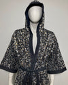 *Almost Purfect* Silver Sequin Kimono | Blue Denim Leopard - L-XL