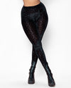 Black leopard print leggings for women.