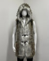 *Sample* Hooded Faux Fur Vest |  Alaskan Hawk - Medium