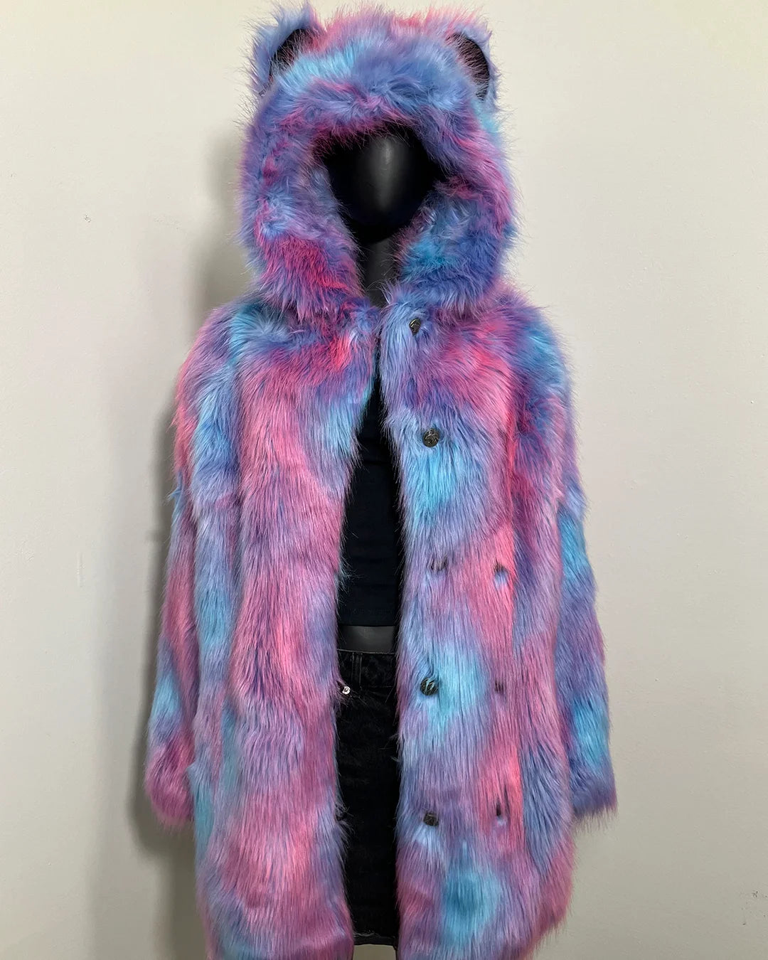 *Sample* Classic Faux Fur Coat | Cotton Candy Bear - MEDIUM