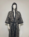 *Almost Purfect* Silver Sequin Kimono | Blue Denim Leopard - L-XL