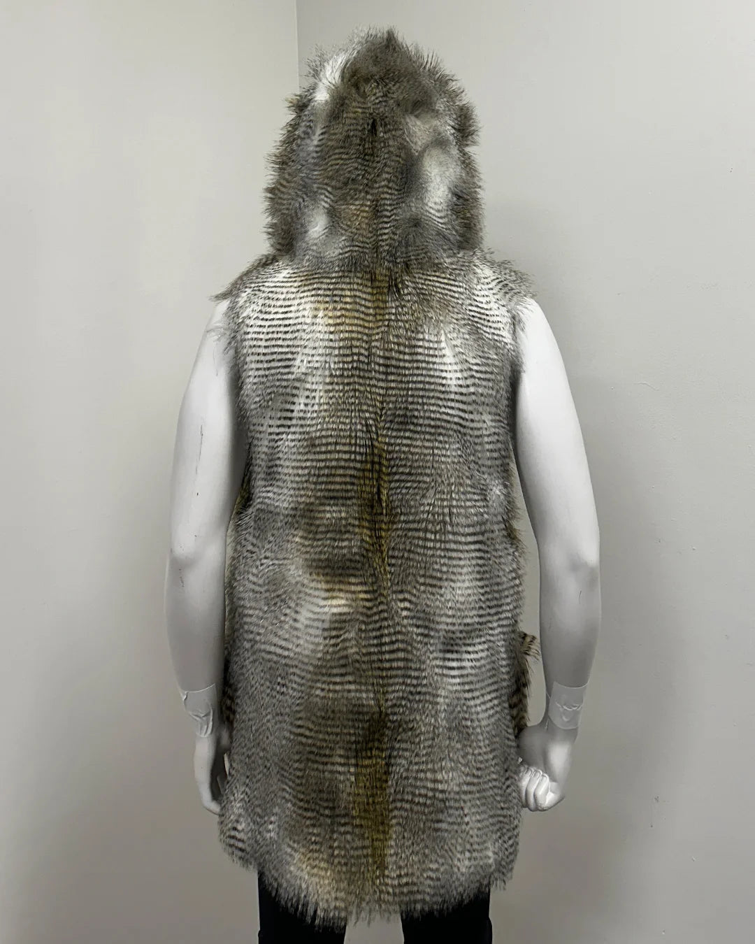 *Sample* Hooded Faux Fur Vest |  Alaskan Hawk - Medium