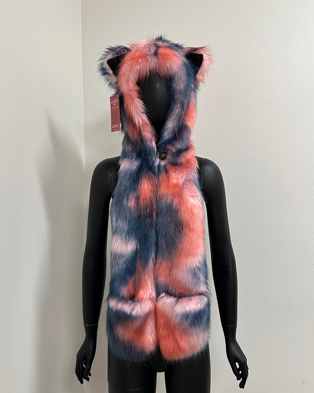 *Sample* Collector Edition Faux Fur Hood | Peach Sorbet Cat