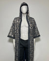 *Almost Purfect* Silver Sequin Kimono | Blue Denim Leopard - L-XL