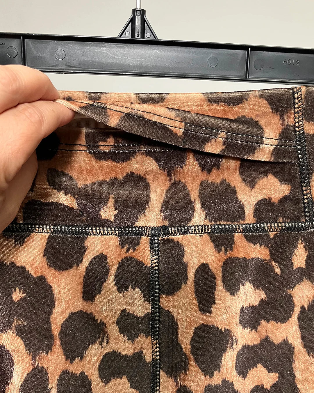 *One Of A Kind / Prototype* High Waist Tan & Black Velvet Jaguar Leggings - MEDIUM