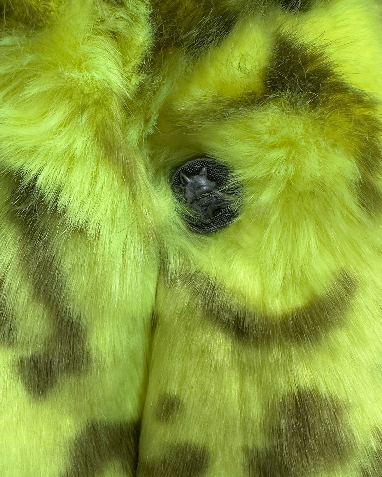 *Sample* Classic Faux Fur Coat | Neon Yellow Leopard Luxe -Xsmall