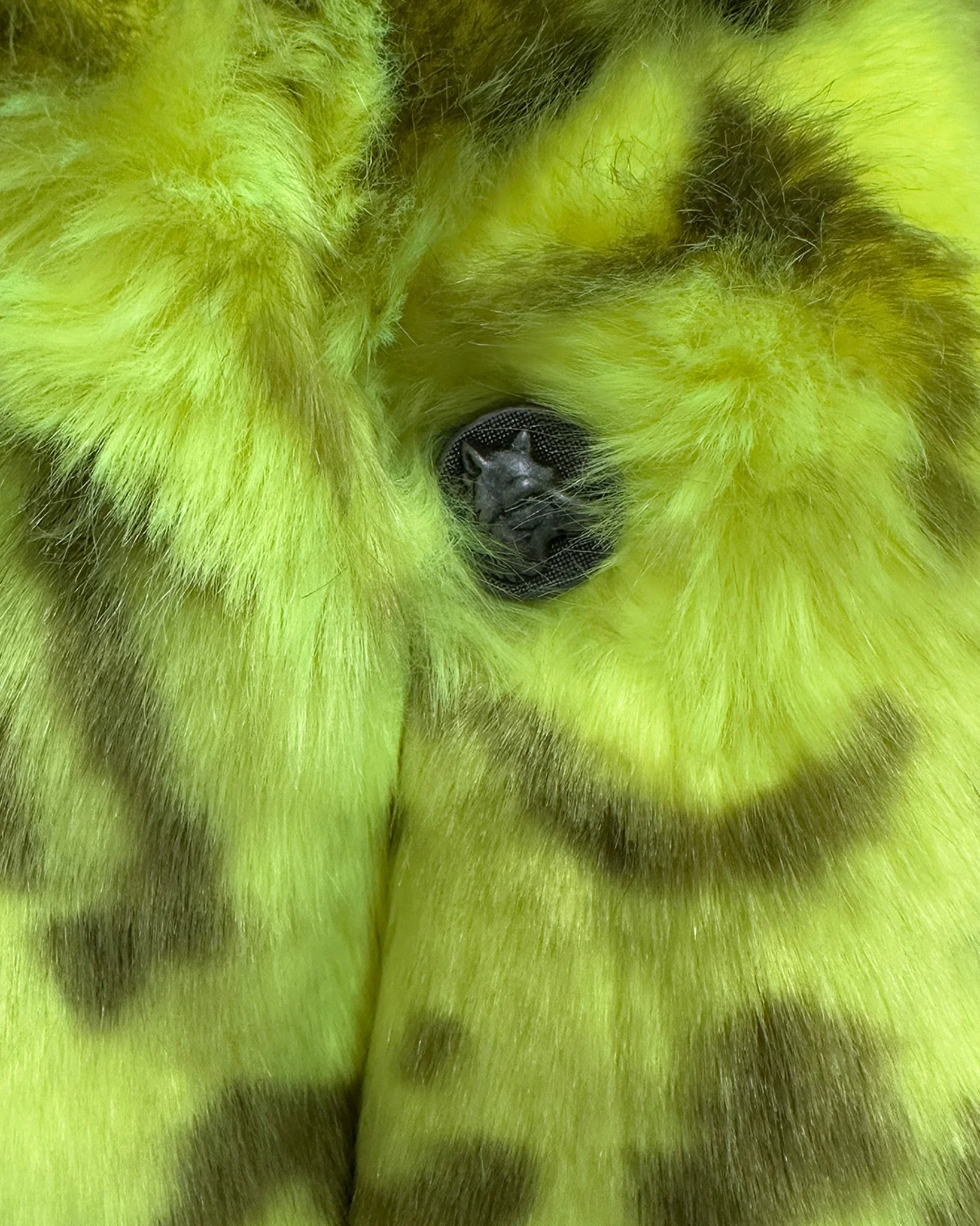 *Sample* Classic Faux Fur Coat | Neon Yellow Leopard Luxe -Xsmall
