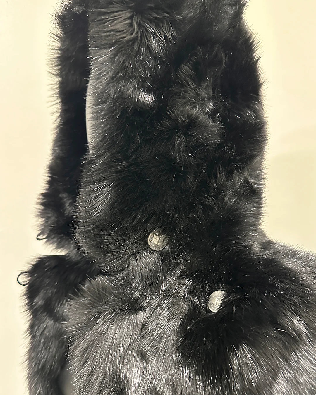 *Sample* Classic Long Faux Fur Coat | Black Panther -XXSmall