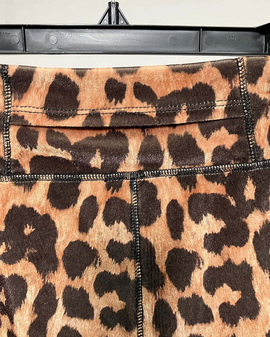 *One Of A Kind / Prototype* High Waist Tan & Black Velvet Jaguar Leggings - MEDIUM