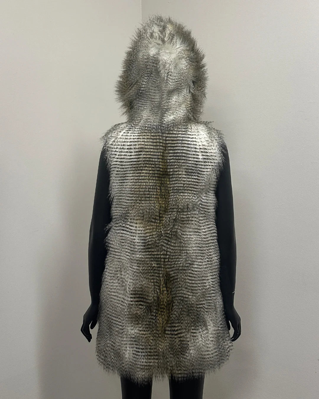 *Sample* Hooded Faux Fur Vest | Alaskan Hawk - Small