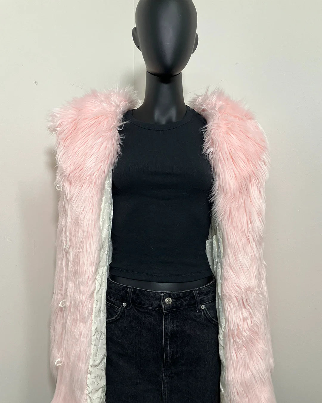 *Almost Purfect* Classic Pink Faux Fur Coat | Flamingo Wolf - MEDIUM
