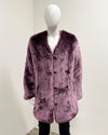 *Last Stock* V-Neck Faux Fur Coat | Lavender Wolf - X-Large