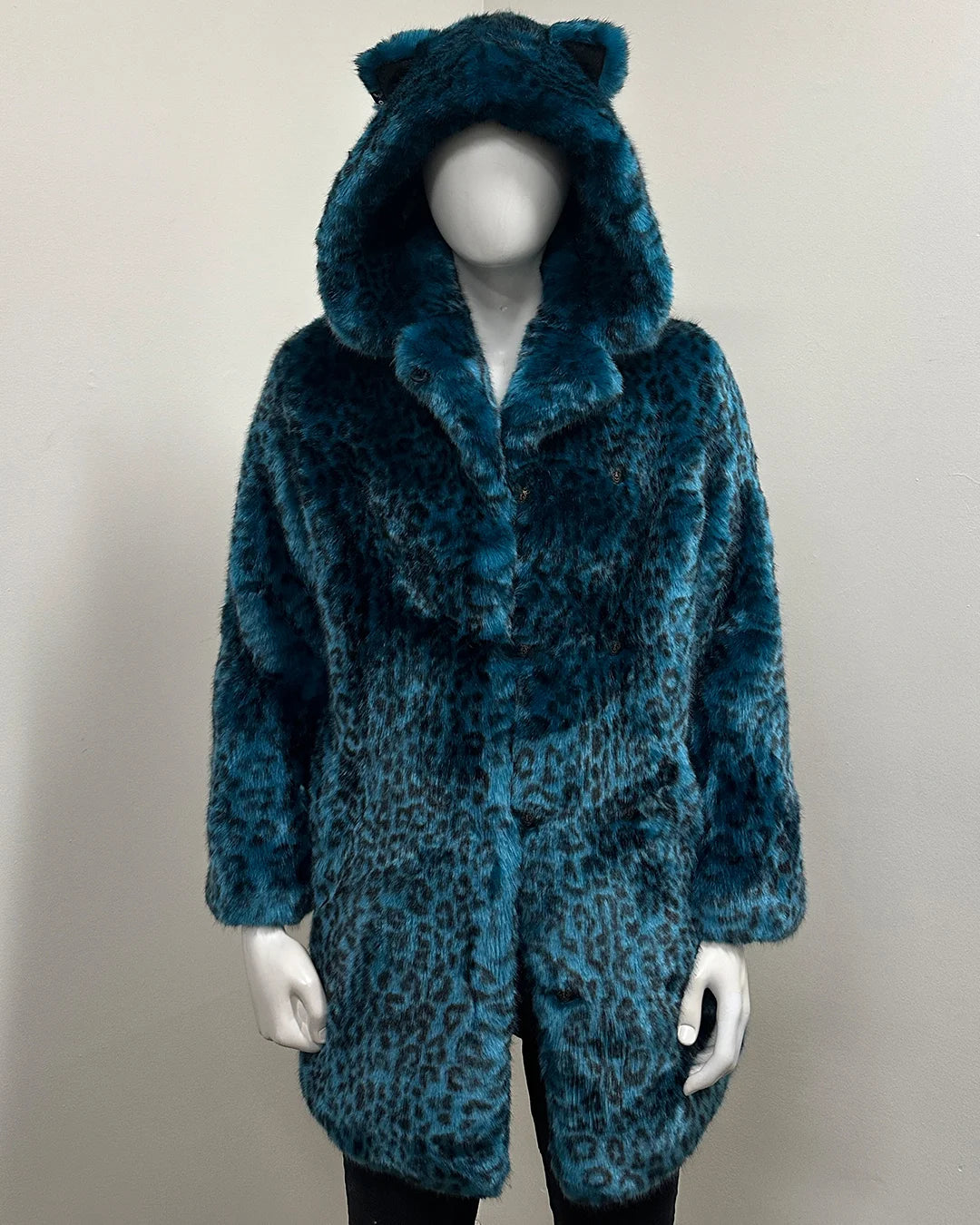 *Last Stock* Classic Luxe Faux Fur Coat | Ice Leopard - Medium