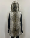 *Sample* Hooded Faux Fur Vest  | Alaskan Hawk - X-Small