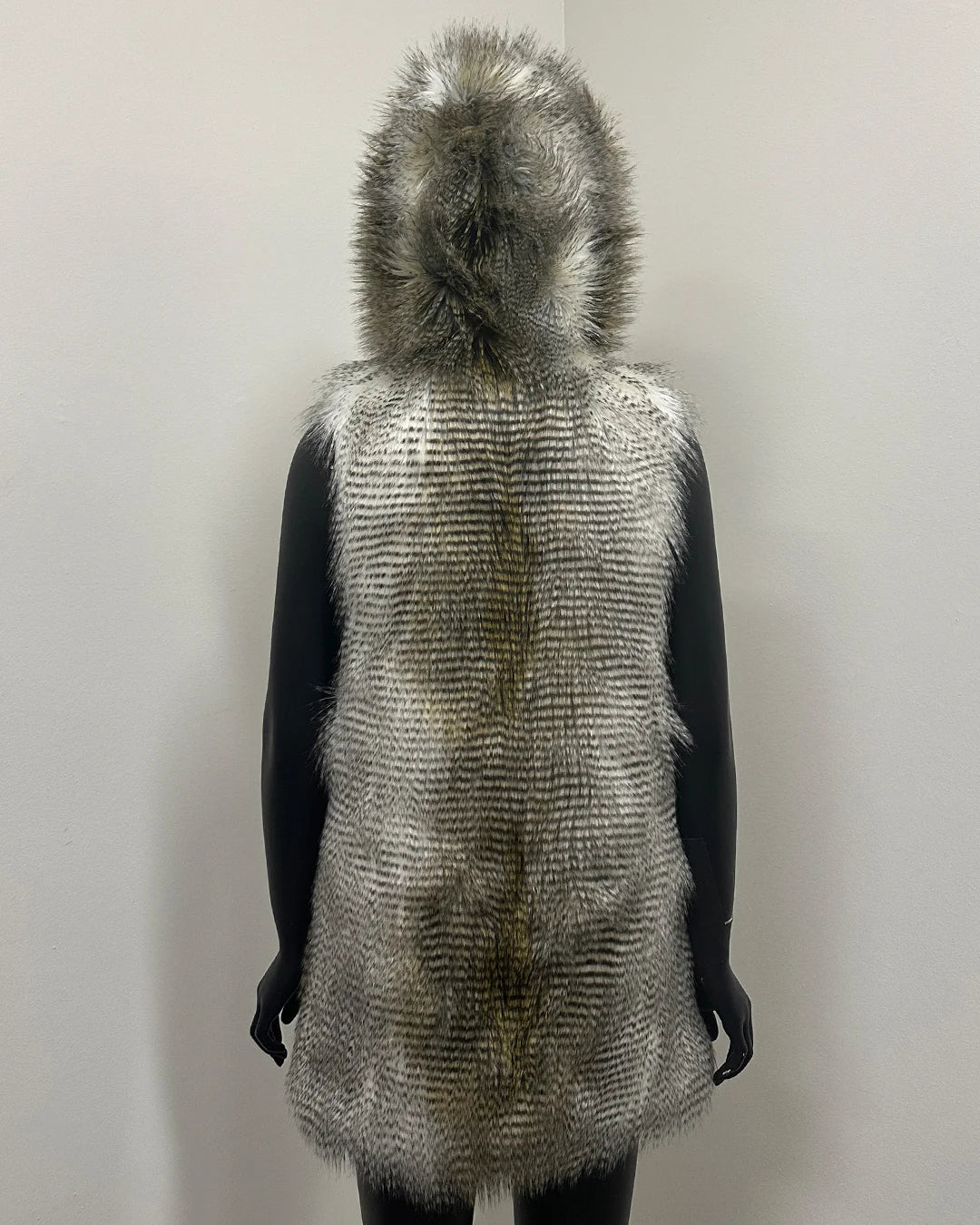 *Sample* Hooded Faux Fur Vest  | Alaskan Hawk - X-Small