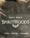 Label with 'Grey Wolf Spirithoods' Neck Label in the Grey Wolf Collared Faux  Fur Coat