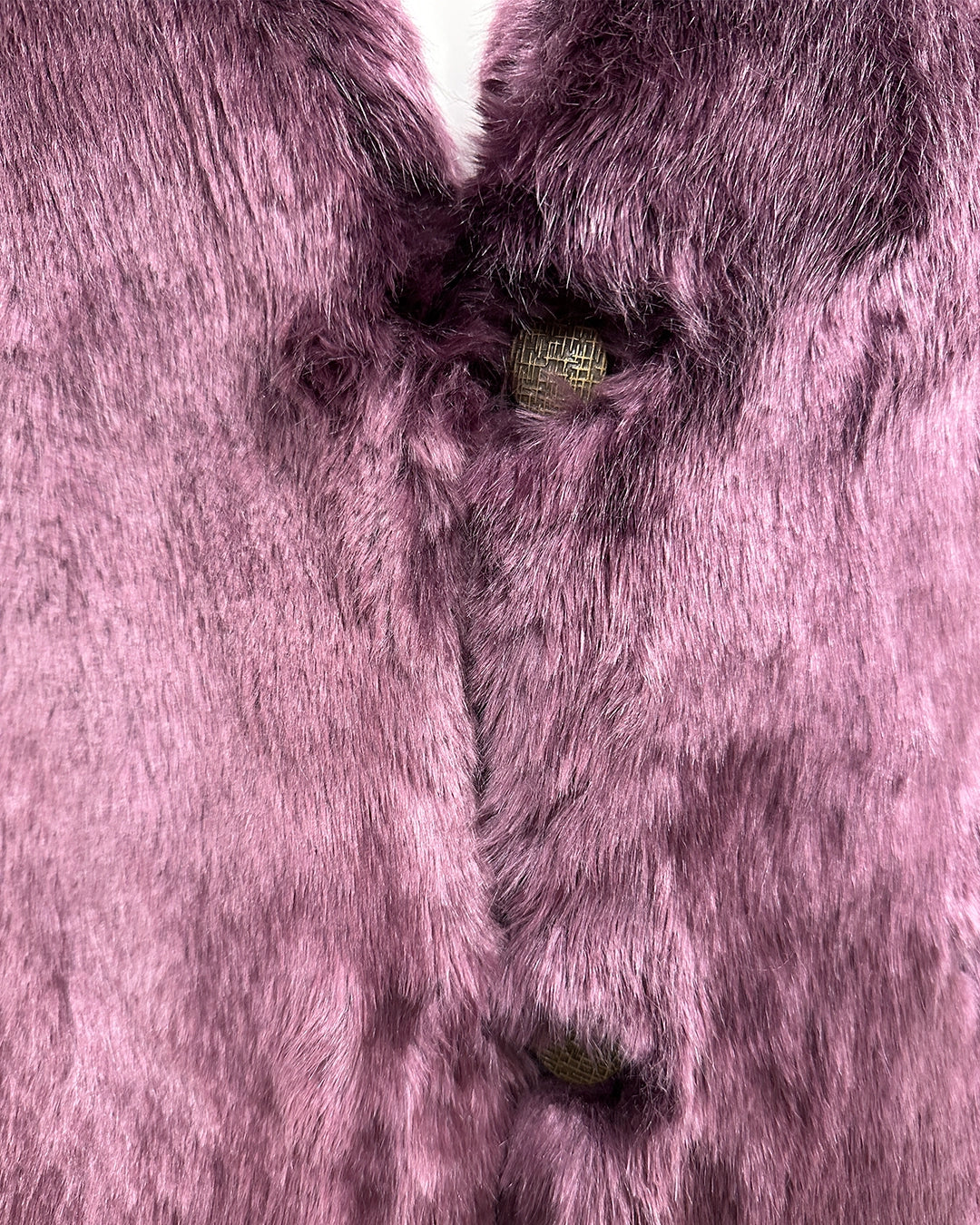 *Sample* V-Neck Luxe Faux Fur Coat | Lavender Wolf - X-Large