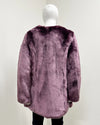 *Last Stock* V-Neck Faux Fur Coat | Lavender Wolf - X-Large