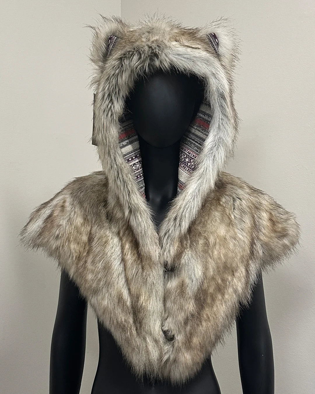 *Last Stock* Classic Faux Fur Shawl | Timber Wolf