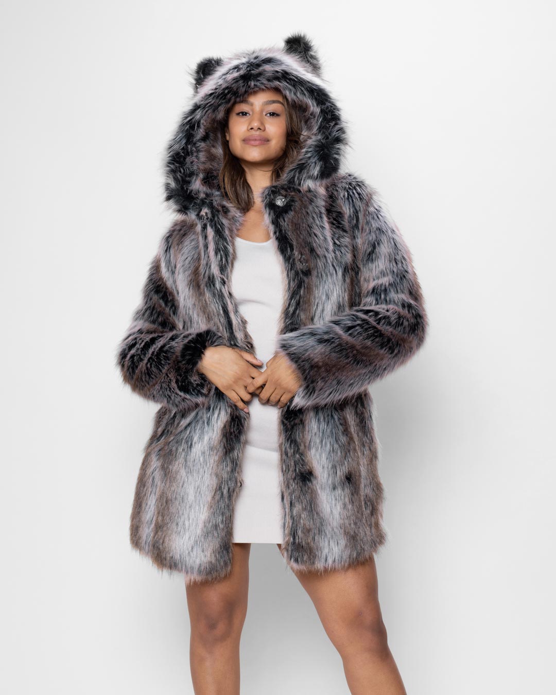 Faux Fur Coat Womens | Classic Grey Wolf M / Grey Faux Fur Coat Womens | Classic Grey Wolf M / Grey