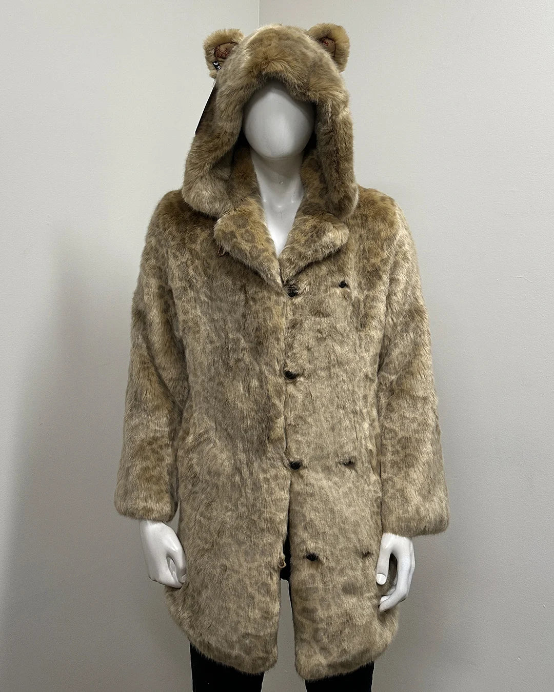 *Last Stock* Luxe Classic Faux Fur Coat | African Golden Cat - Medium