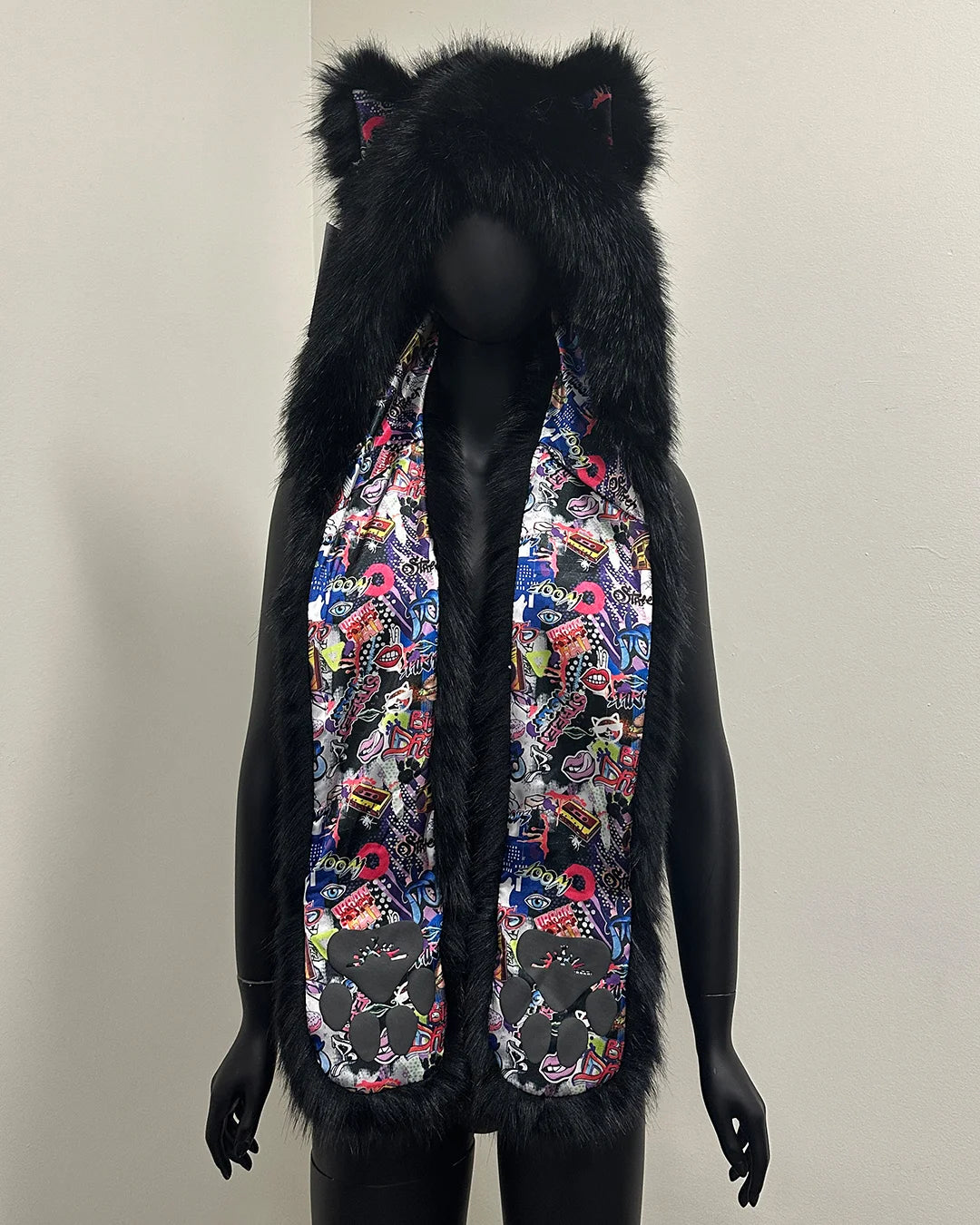 *Sample* Luxe C.E Faux Fur SpiritHood | Black Fox