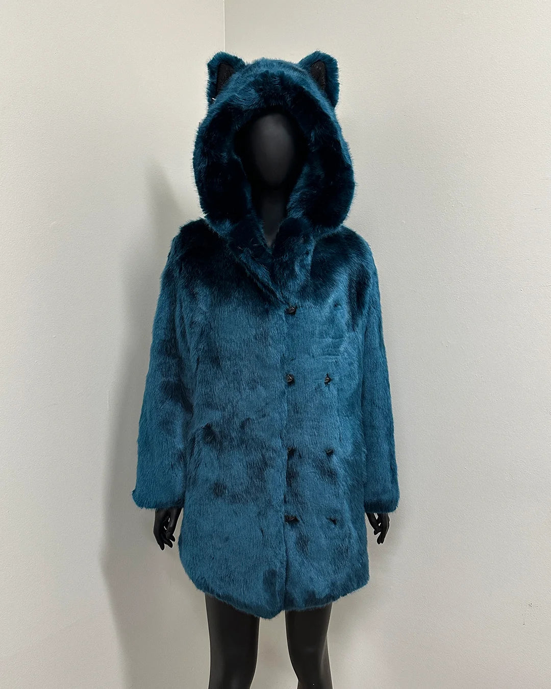 *Almost Purfect* Classic Blue Faux Fur Coat | Royal Wolf -XSmall