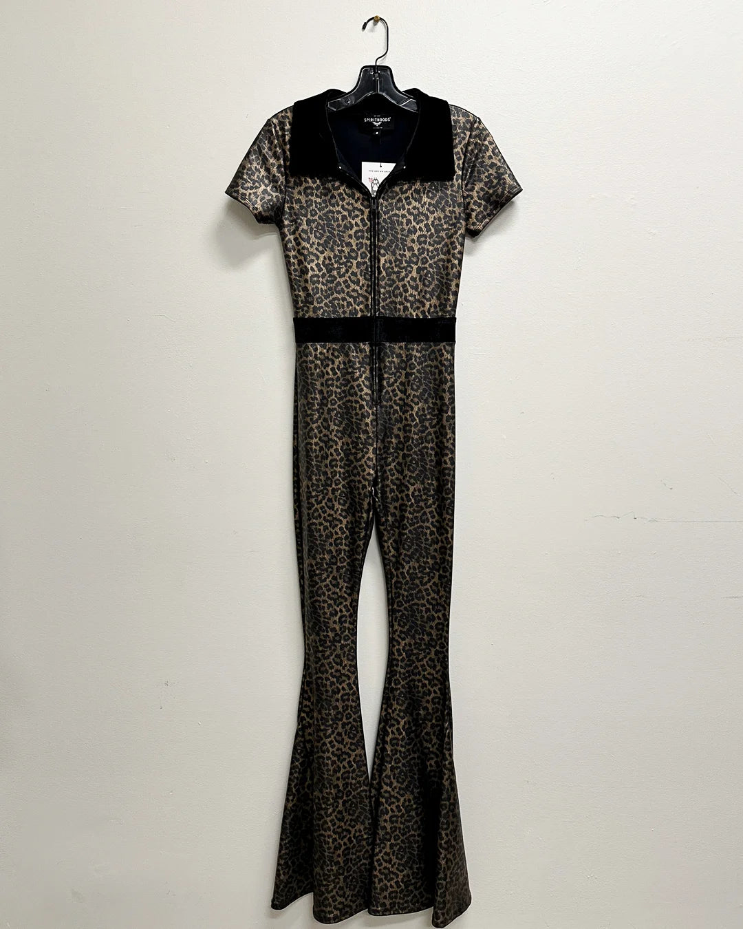 *One of a Kind* Flare Jumpsuit | Bronze Leopard - Small